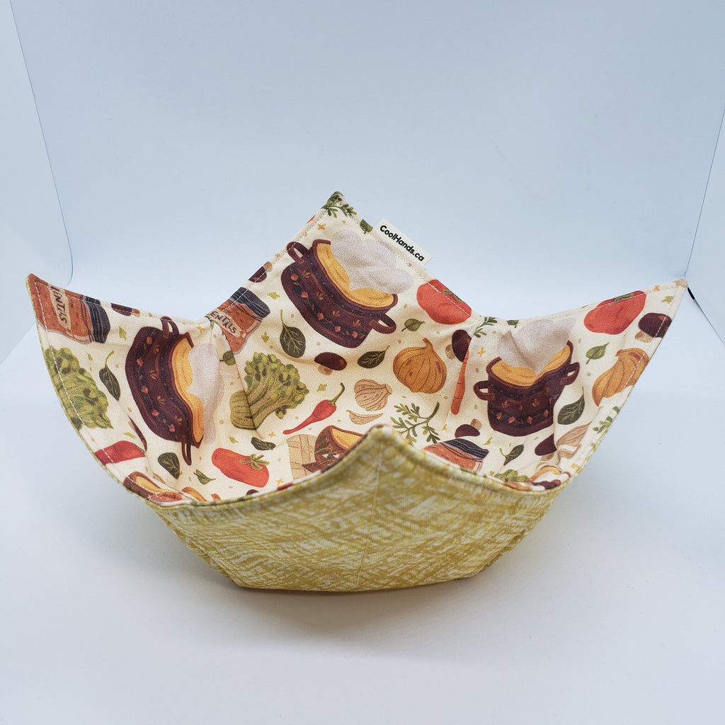 Microwavable Bowl Cozy – 100% Cotton, Handmade | SouperBowl by Cool Hand Nukes.
