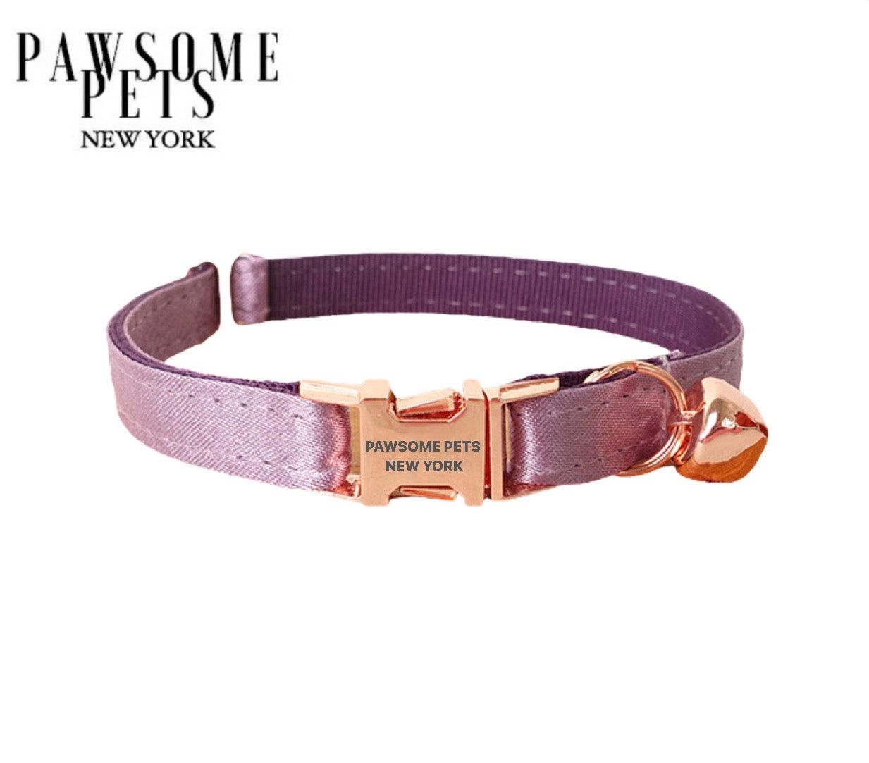 Adjustable Dog & Cat Collar – Silver Purple | Small & Medium | Pawsome Pets New York