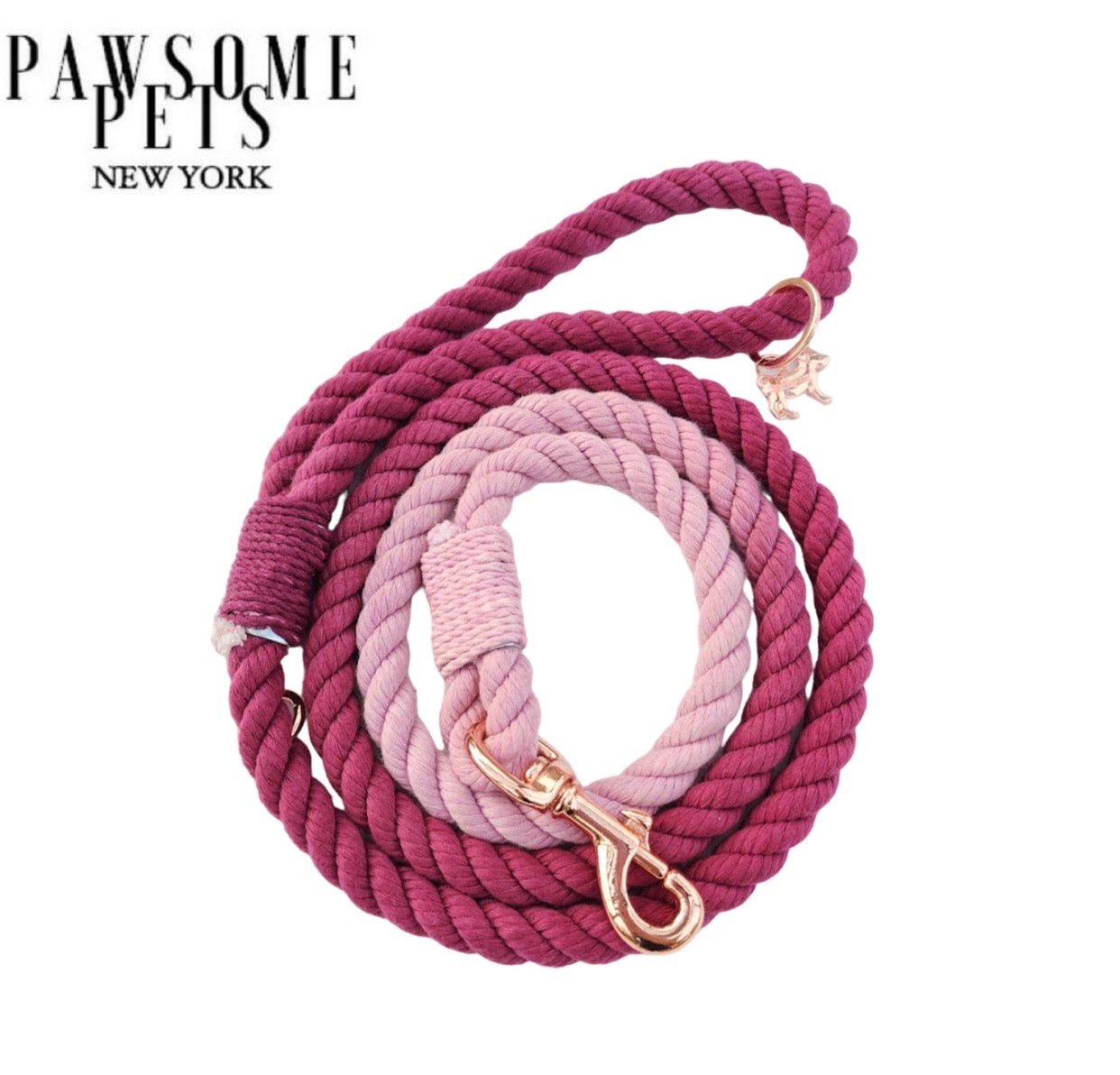 ANNA Colour-Blast Rope Dog Leash – Hand-Dyed 100% Cotton | Pawsome Pets New York