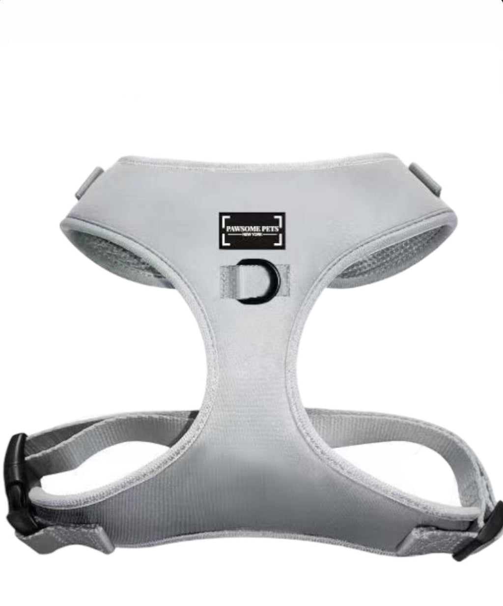 Silver Bundle Dog Walking Set – Harness, Collar, Lead, Bowtie & Poop Bag Holder | Pawsome Pets New York