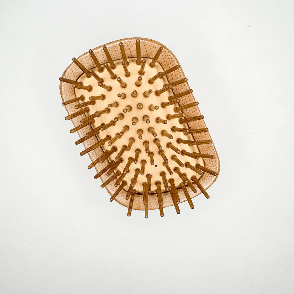 Organic Wooden Hair Brush – Natural Bristles for Tangle-Free, Shiny Hair | Smile Boutiques.