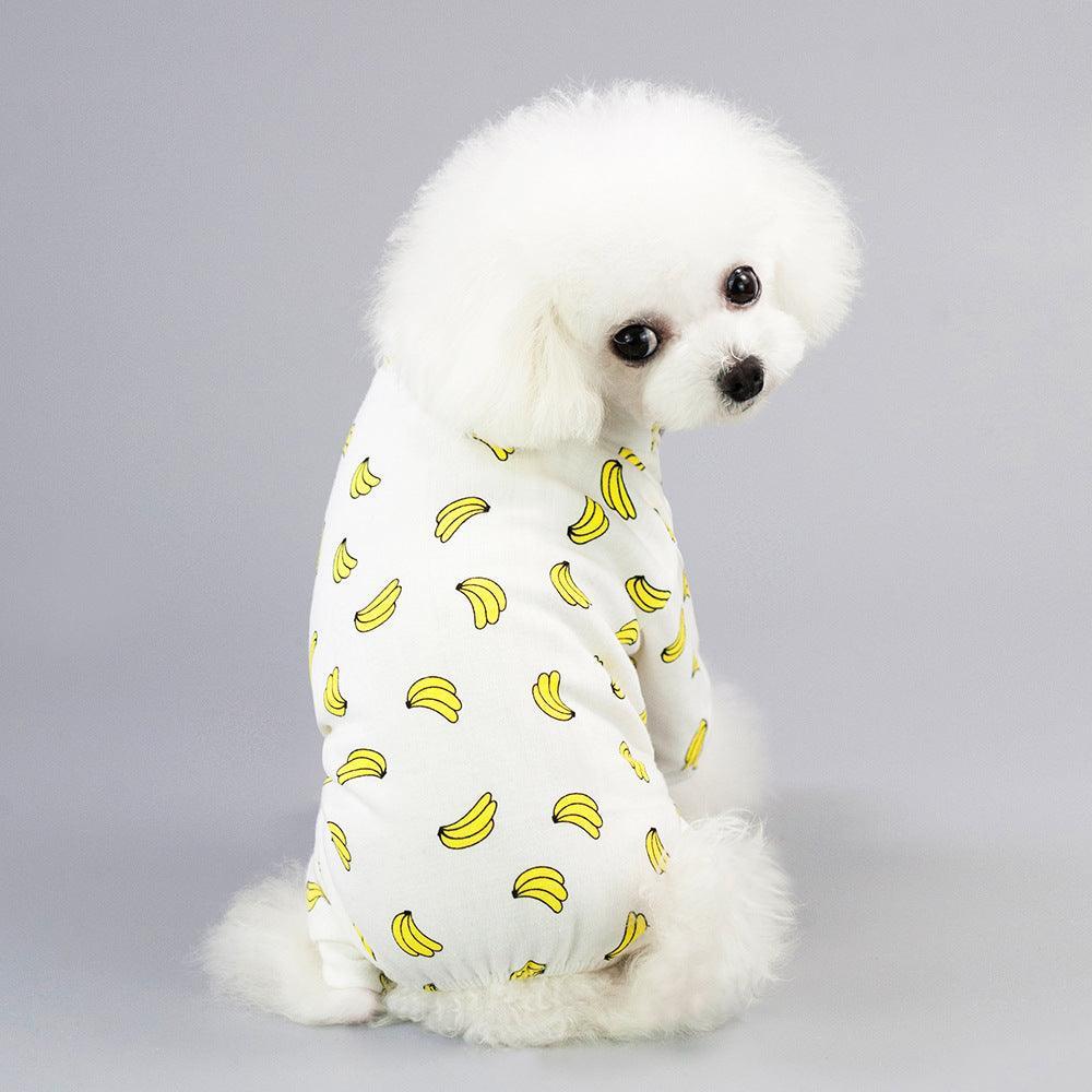 Vibrant Cartoon Dog Pajamas – Comfy 100% Cotton Home Clothes for Pets | Dog Hugs Cat.