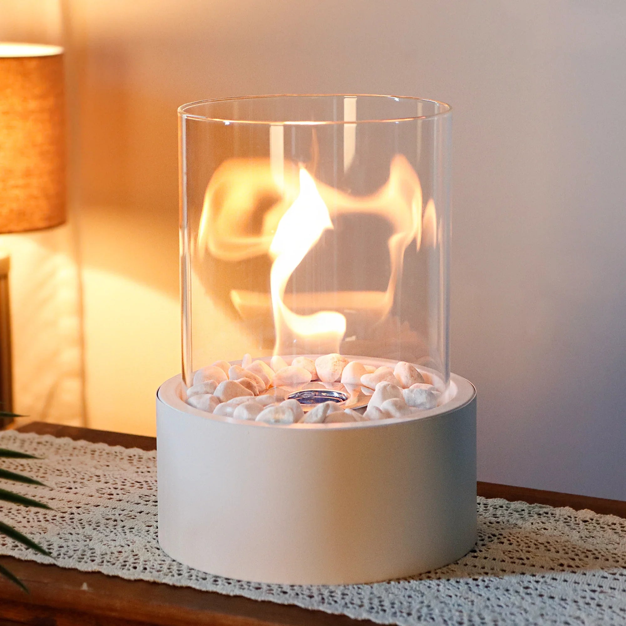11"H Large Tabletop Fire Bowl Pot Fireplace – Bio Ethanol, Real Flame, Indoor & Outdoor | JHY Design