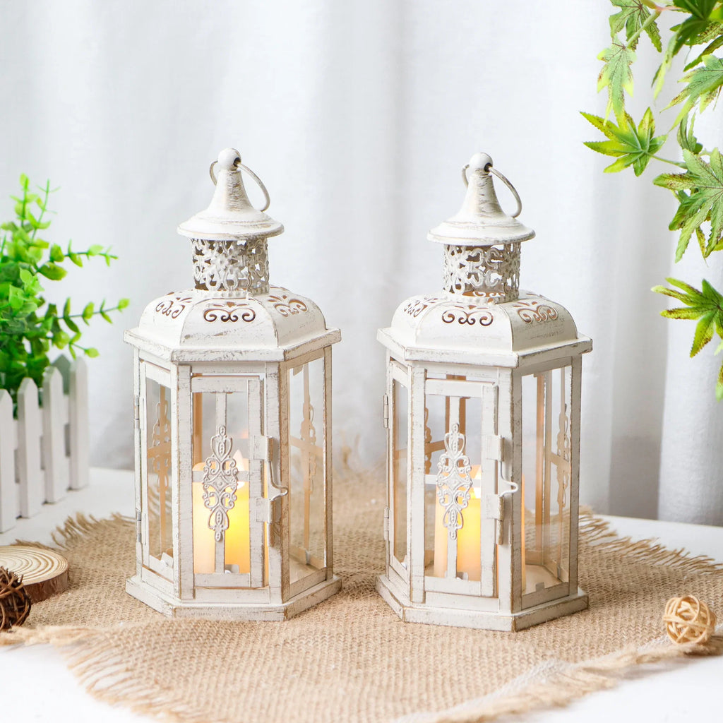 10-Inch Vintage Style Hanging Lantern – Set of 2 | Indoor & Outdoor Decor | JHY Design