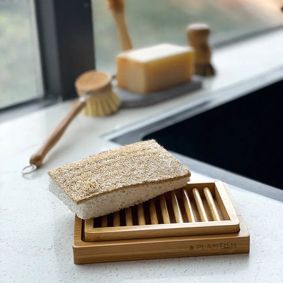 Plantish ecoCycle Natural Fibre Scrubbing Sponge – Organic, Biodegradable & Non-Scratch.